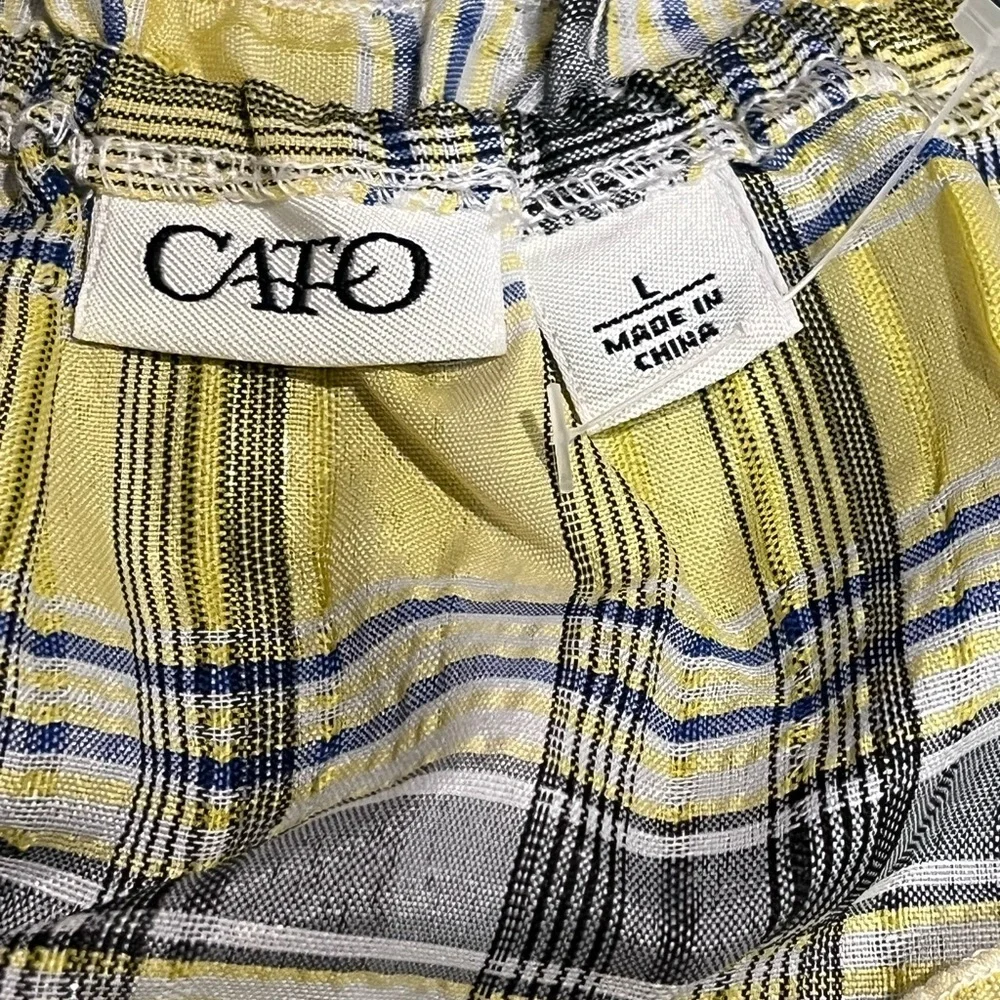 Cato Yellow and Black Plaid Blouse